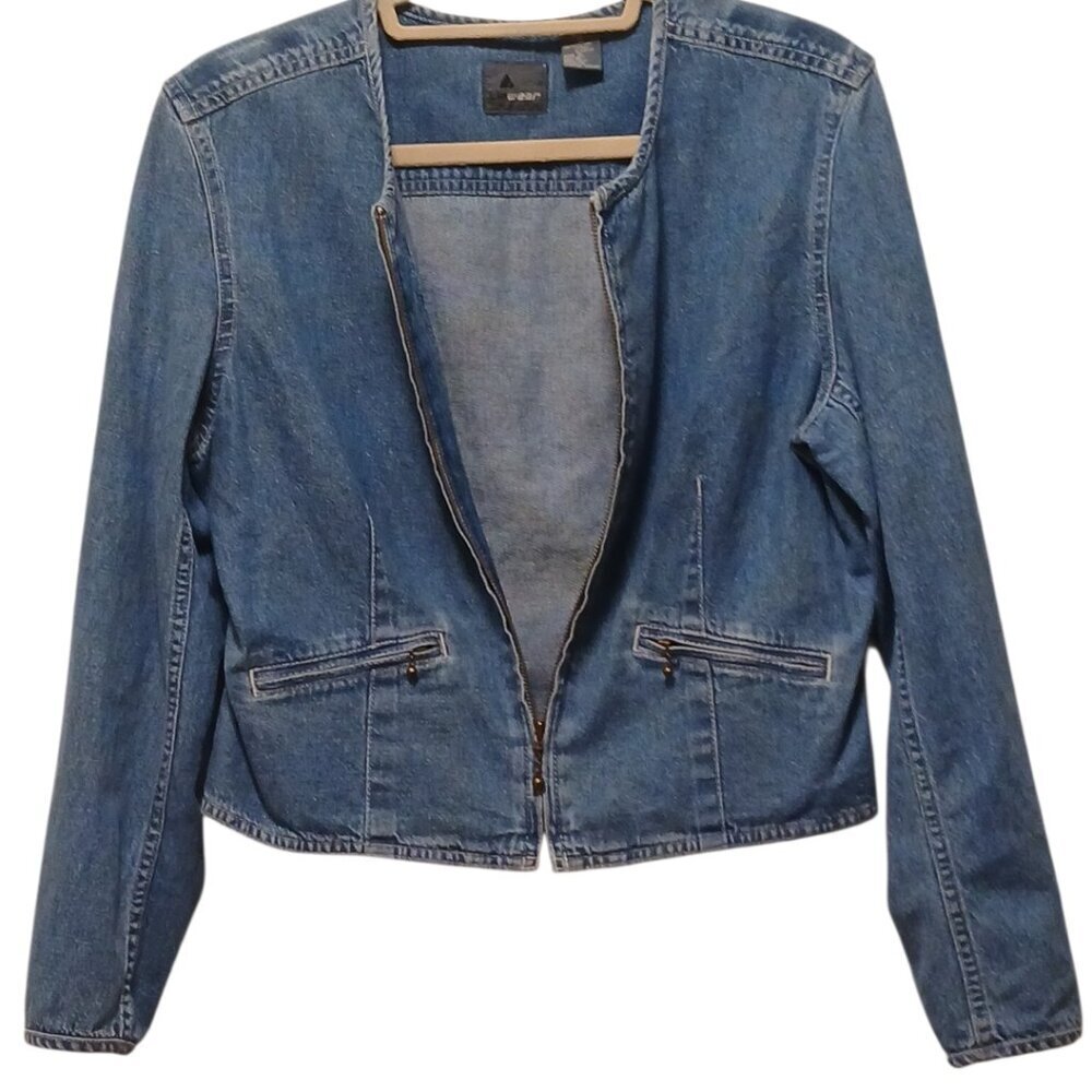 Lizwear - NWOT, Jean Jacket W/ Zip Up Front, Front Pockets, 100% Cotton,... - Picture 5 of 6